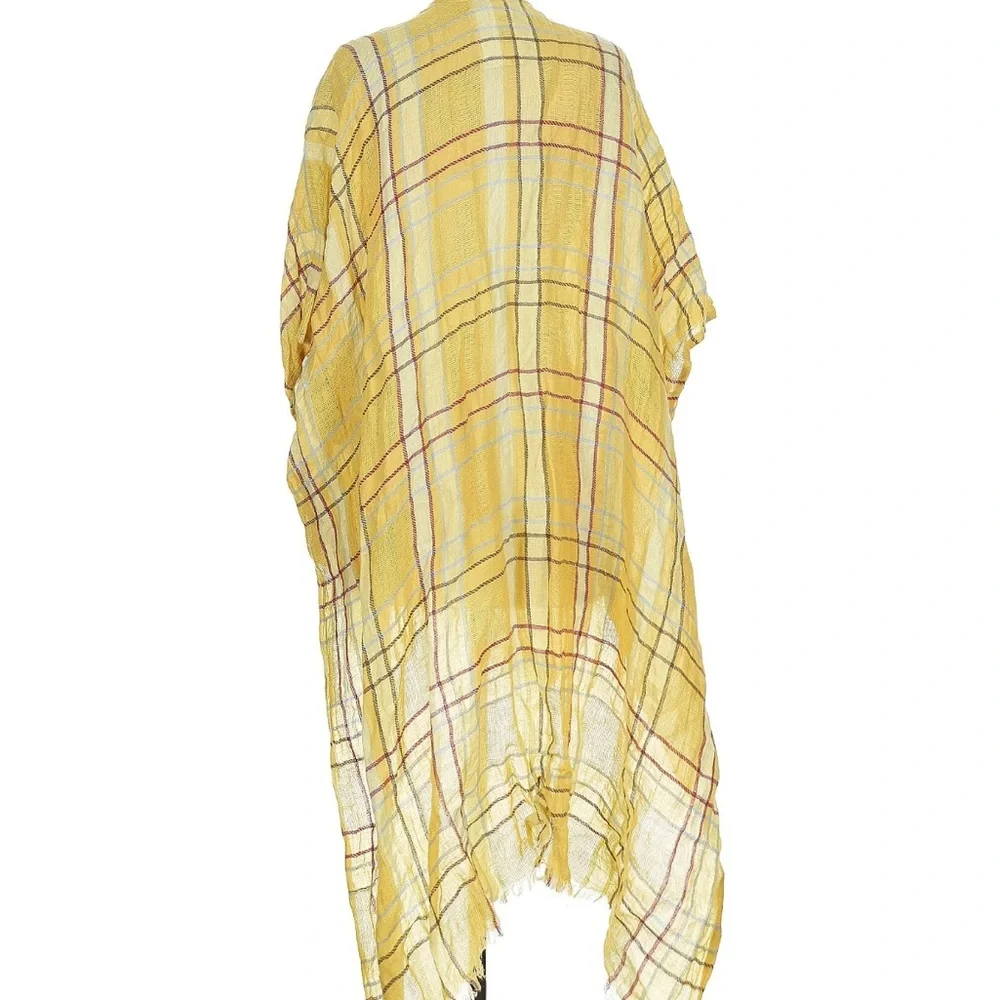 NWT~Free People Yellow Plaid Caftan - Picture 7 of 7
